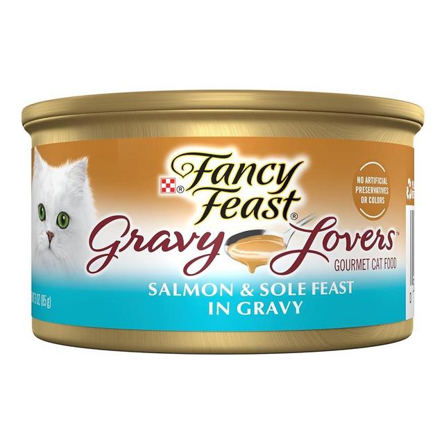 Purina Fancy Feast Gravy Lovers Salmon and Sole Feast Grilled Gourmet Cat Food in Wet Cat Food Gravy - (Pack of 24) 3 oz. Cans
