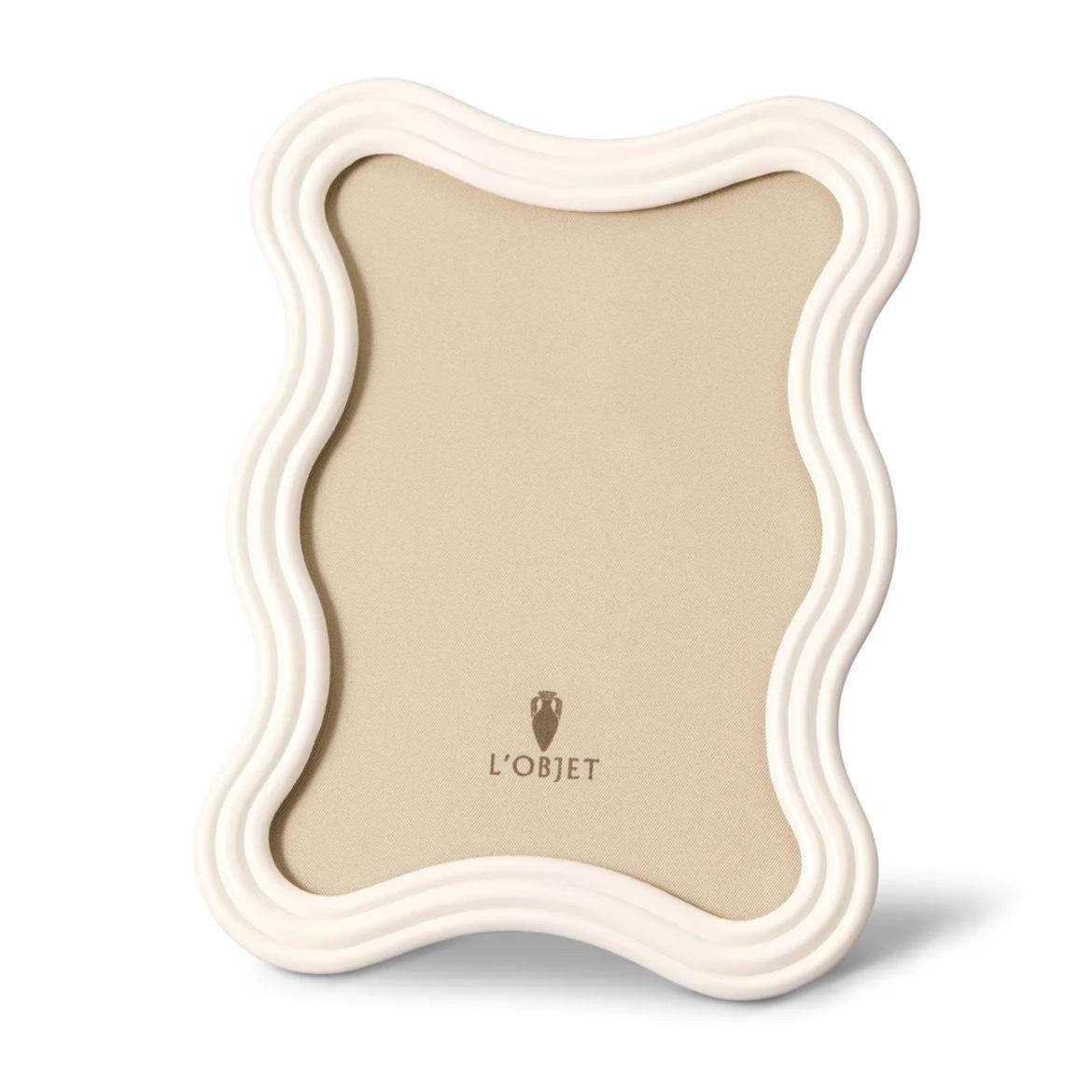 L’Objet Ripple White Enamel Frame 5x7