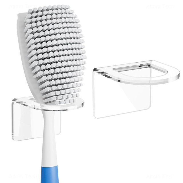 NiHome Clear Acrylic Kitchen Sink Brush Holder 2PCS, Universal Fit Compatible with All Sink Types for Practical & Stylish Brush Storage, Easy Installation Sleek Modern Design with Secure Nano Adhesive