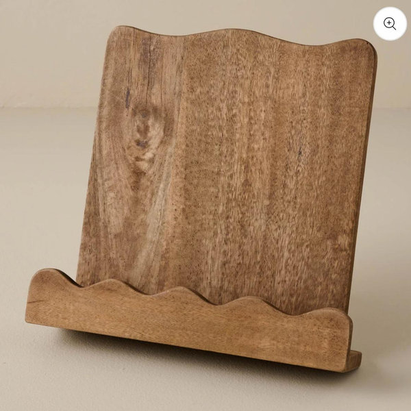 Antiqued Wood Scalloped Cookbook Holder