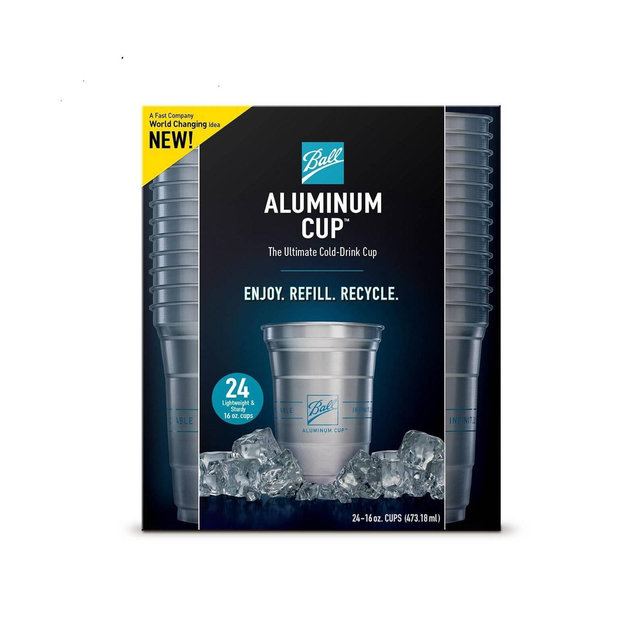 Ball Aluminum Cup - Silver - 16oz/24ct