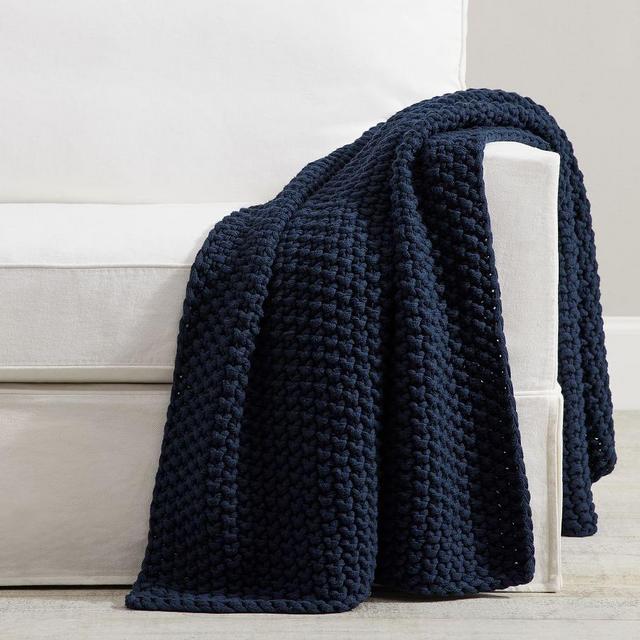 Bayside Seed Stitch Throw, 44 x 56", Navy