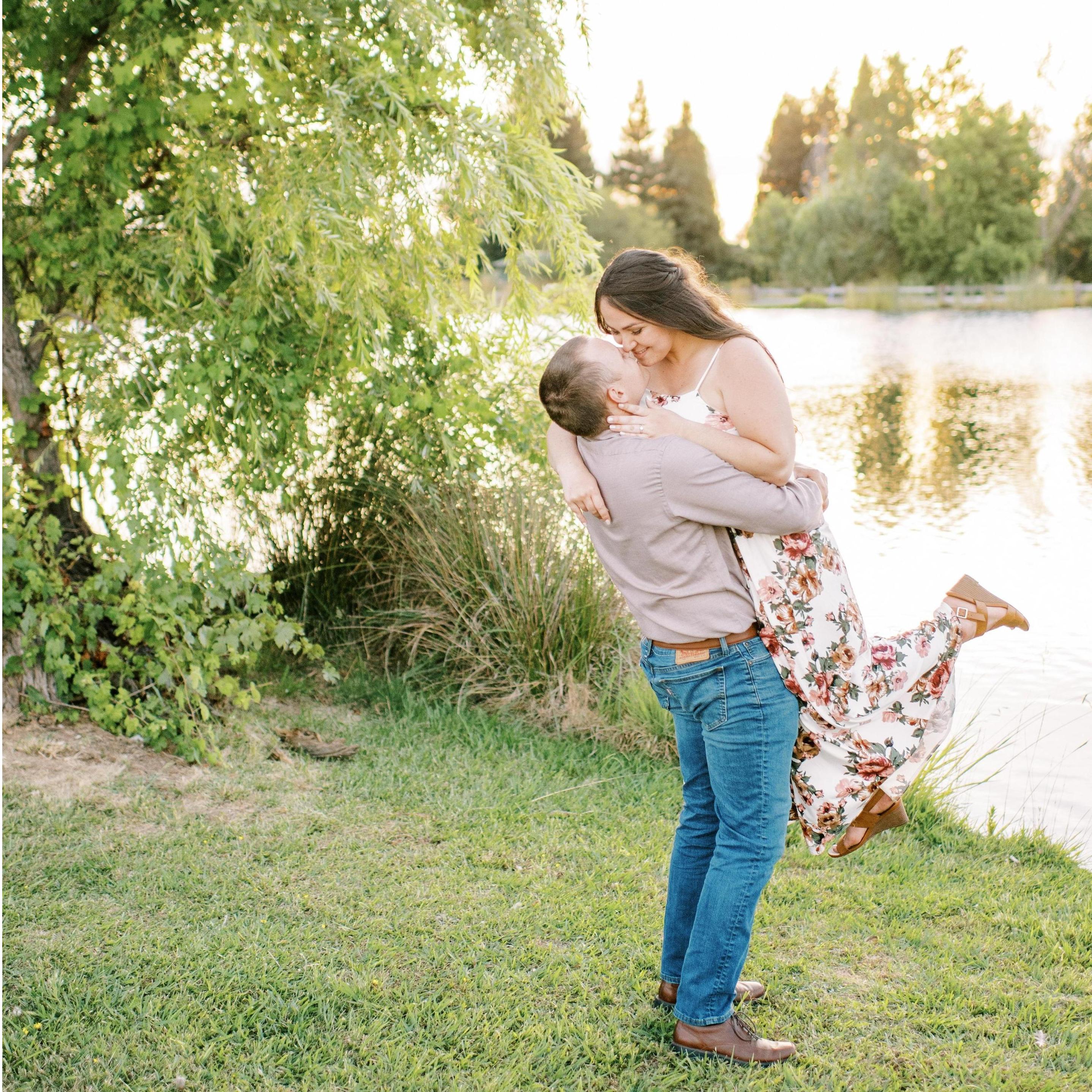 The honeymoon ~was~ booked for a Mediterranean cruise, but the couple postponed the trip for next year. This year, they are considering Tahoe or Phoenix for a short getaway.