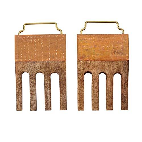 Mud Pie Copper and Wood Salad Hands Set of 2