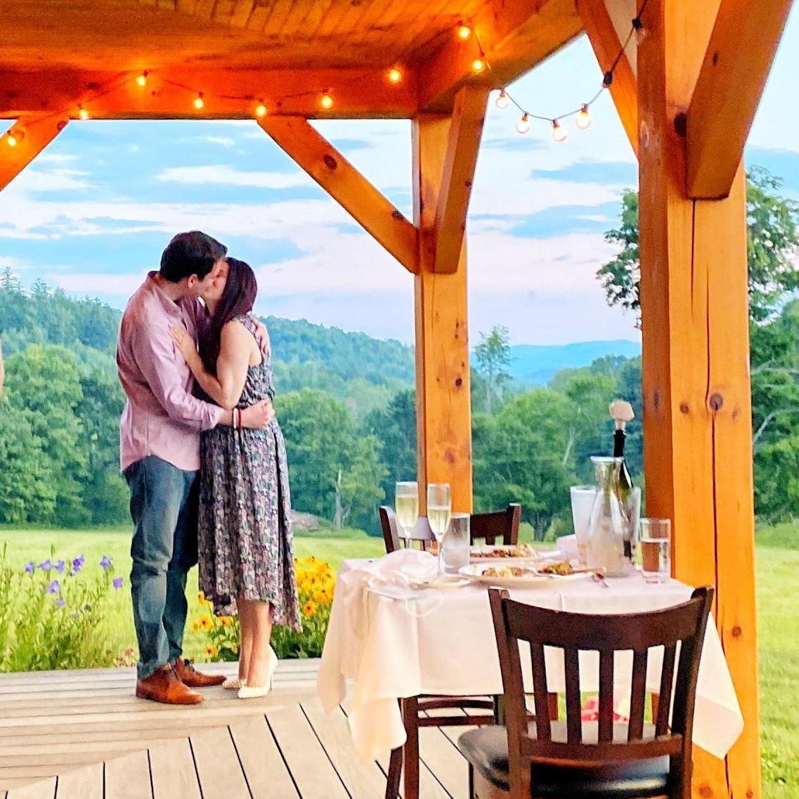 Right after Vin proposed! (4 year anniversary dinner at Cloudland)