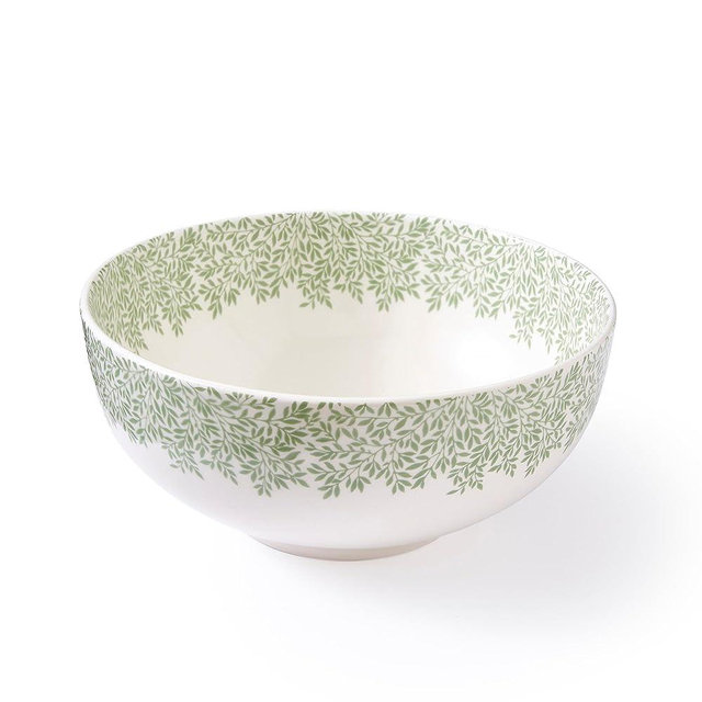 Spode Morris & Co Standen Serving Bowl - 9" Fine Earthenware Dish with Delicate Leaf Motif, Dishwasher & Microwave Safe Bowl for Dinner Parties, Elegant Tableware & Decorative Kitchen Bowl