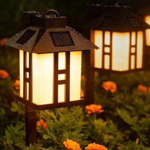 GIGALUMI Solar Black LED Path Light with Classic Design(2-Pack) 5 -Lumens Black Solar LED Outdoor Path Light ( 3000-K )