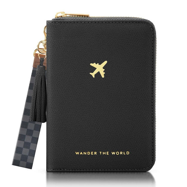 Beautiful Passport Holder for Travel with Wristlet Strap - All-in-One Wallet for Women with Card Slots and Tassel Keychain - Perfect Case to Keep Your Travel Documents Organized & Safe