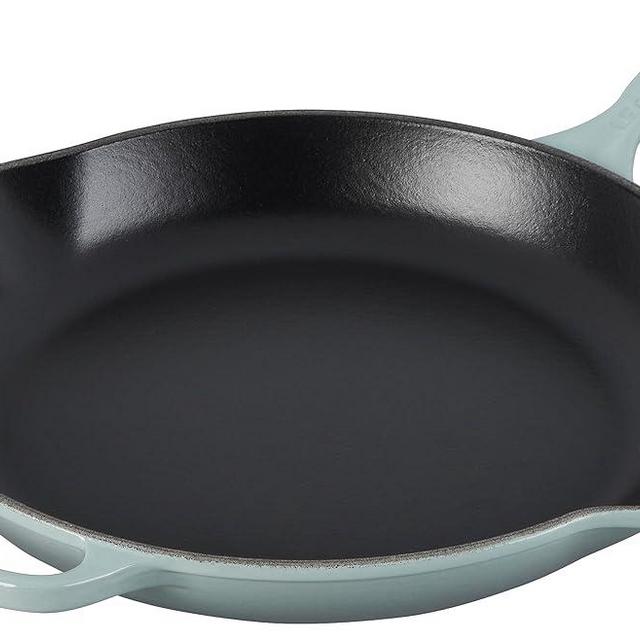 Le Creuset Enameled Cast Iron Signature Iron Handle Skillet, 11.75" (2-3/8 qt.), Sea Salt