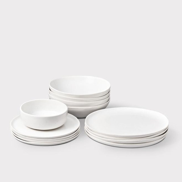 Dinnerware Set (Speckled White)