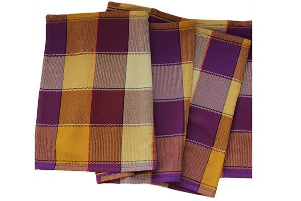 Table Runners from Guatemala: Mustard Plaid