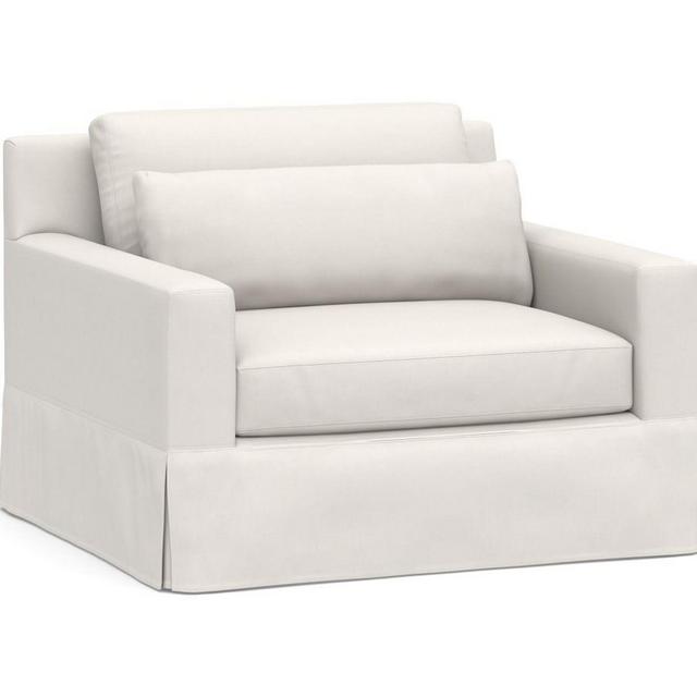 York Square Arm SLP Deep Seat Chair-And-A-Half, DB CSHN, Performance Everydaylinen™ Ivory