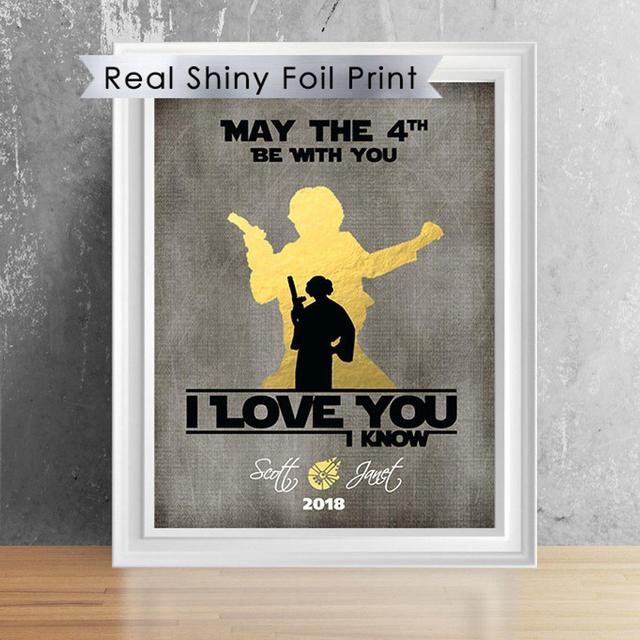 May The 4th Be With You Wedding, Star Wars, Anniversary Gift For Him, Gift For Husband, Star Wars Wedding Gift, May 4th Be With You