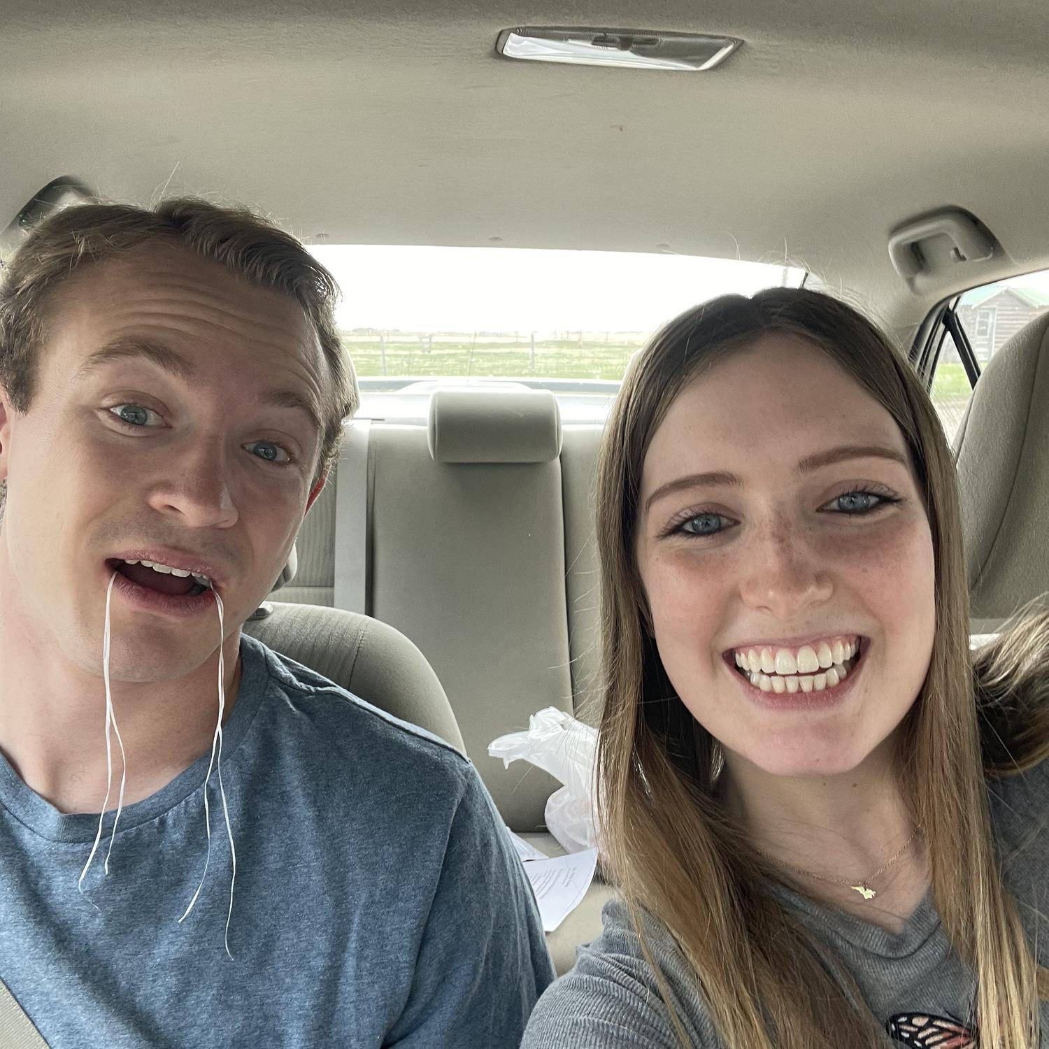 Taking Ammon home after getting his wisdom teeth out in Raymond (April 2025)