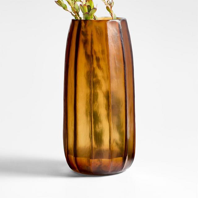 Renata Tall Amber Glass Vase 15"