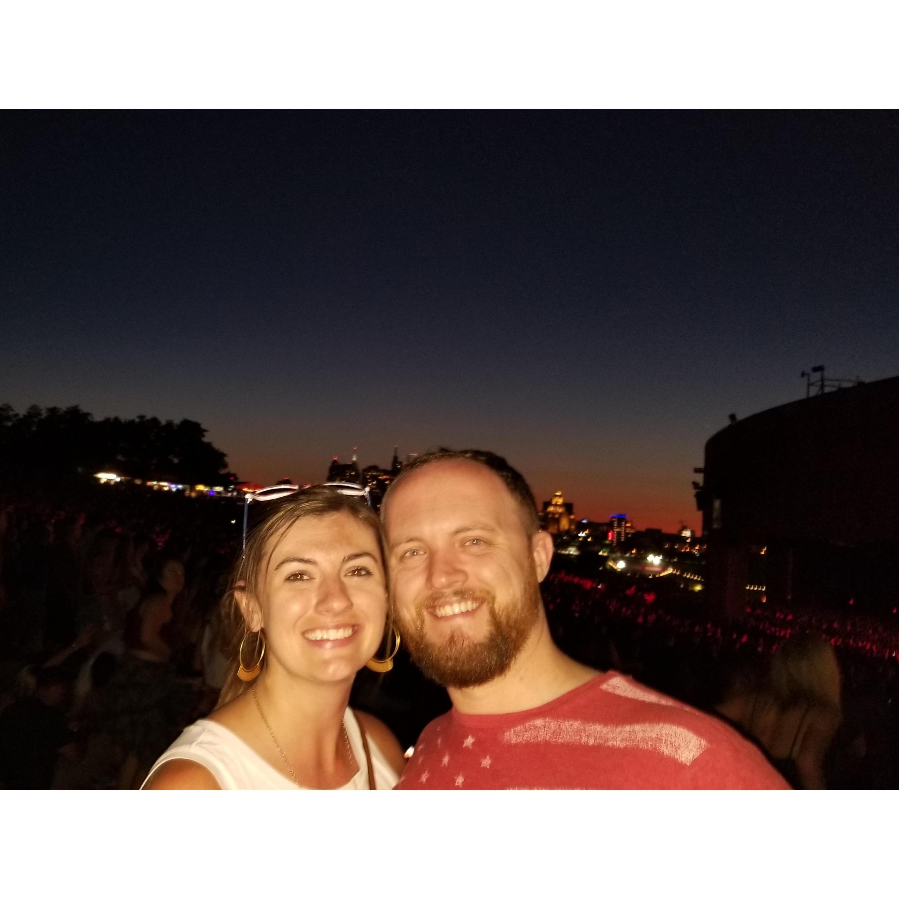 Jim is slowly but surely starting to like country music! This was at the Zac Brown Band concert.