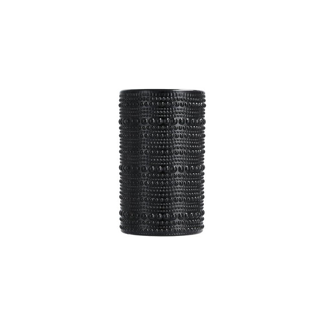 Fortessa Jupiter Beaded Hobnail Glass, 13 Ounce Iced Beverage (Set of 6), Obsidian Black