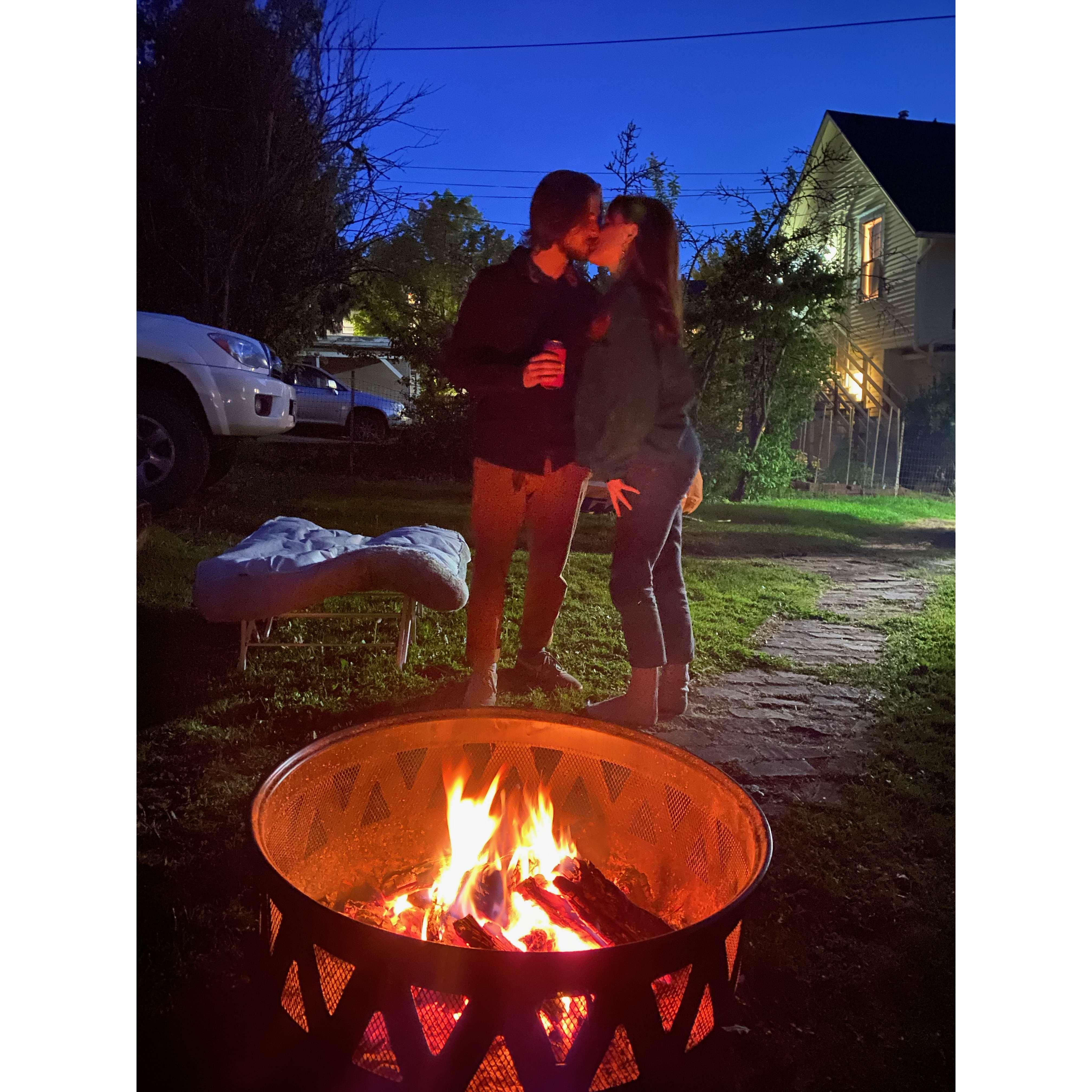 Summer 2021, we had campfires in our backyard! Photo Cred: Glenna (Rachel's dear friend)