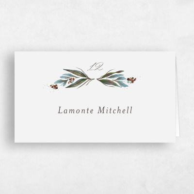 Seashell, Grey Wedding Place Card - Heath