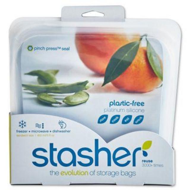 Stasher Reusable 15 oz. Silicone Food Storage Bag in Clear