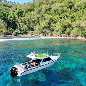 Boating on our honeymoon