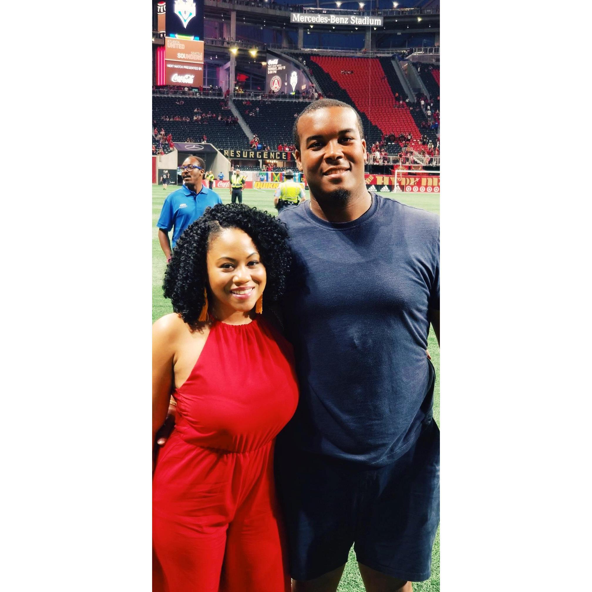 Mercedes-Benz Stadium for Atlanta United Soccer Game