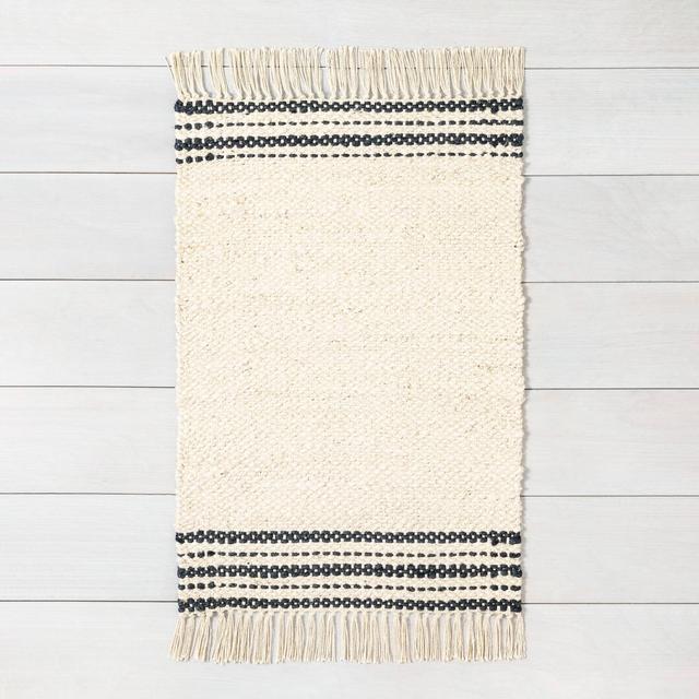 2'x3' Rug Jute Charcoal Stripe - Hearth & Hand™ with Magnolia