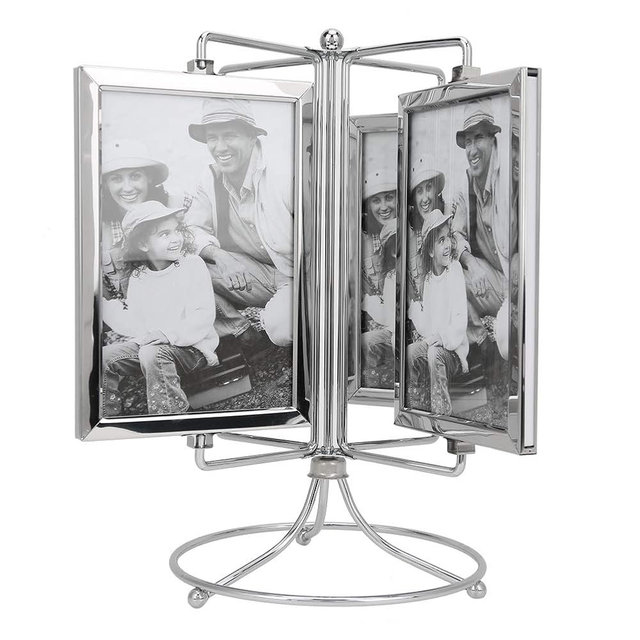 BTSEURY Metal Home Rotating Photo Picture Frame Restaurant Rotating Menu Frame for 4x6in Photo