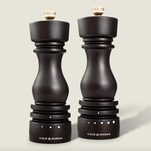 Cole & Mason London Chocolate Wood Salt & Pepper Set, 7"