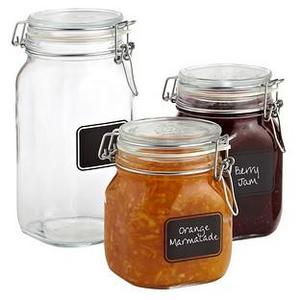 Bormioli Hermetic Glass Jars with Chalkboard Labels