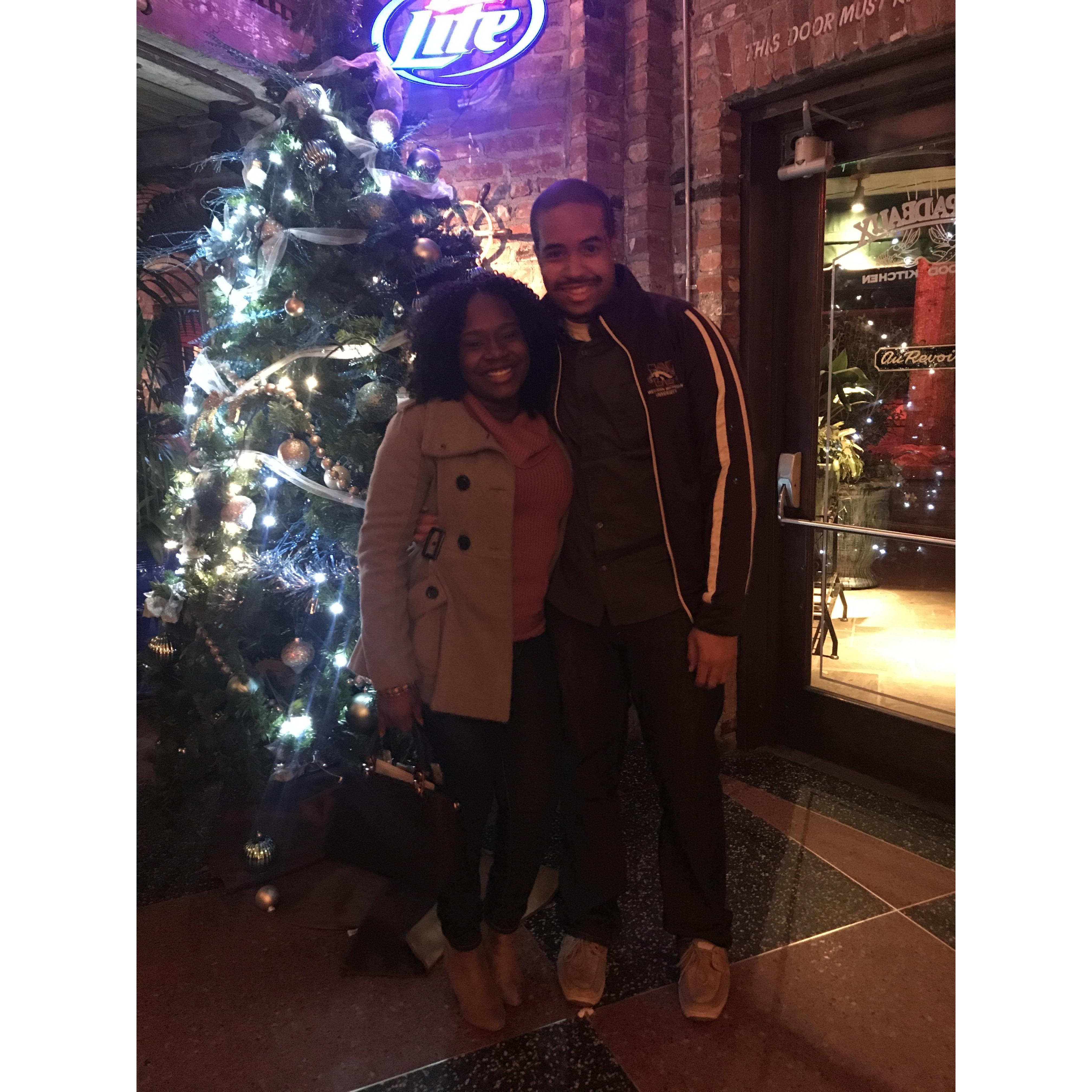1/2/2018: Although the picture quality sucks, this was right after Marleca and Joshua went on their first date in Atlanta at Pappadeux.