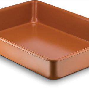 Ceramic Coated Baking Pan 9" x 13" – Premium Nonstick, Even Cooking, Dishwasher and Oven Safe - PTFE/PFOA Free - Red Cookware and Bakeware by Bovado USA