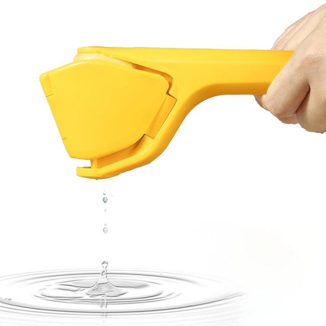 Lemon Squeezer, Effortless Manual Flat Lime Juicer Squeezer, Fold-Flat Citrus Juicer, Hand Citrus Press, Sturdy Flat Manual Lemon Juicer, Suits Lime & Lemon (Yellow)