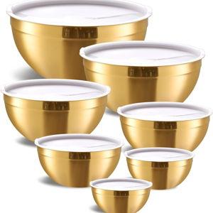 Gold Mixing Bowls with Airtight Lids