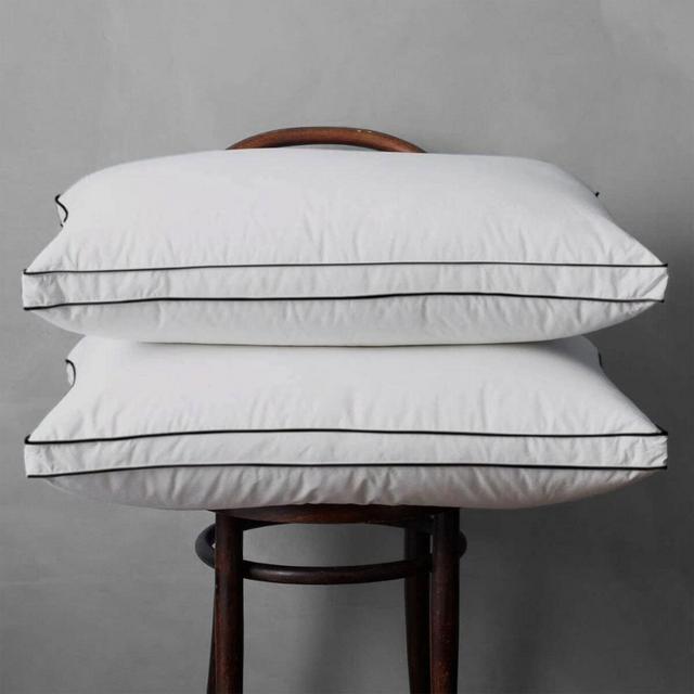 APSMILE Goose Feathers and Down Pillow with Ultra Soft Cotton and Premium Feathers and Down for Stomach, Side and Back Sleepers