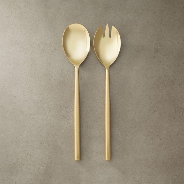rush gold serving spoons