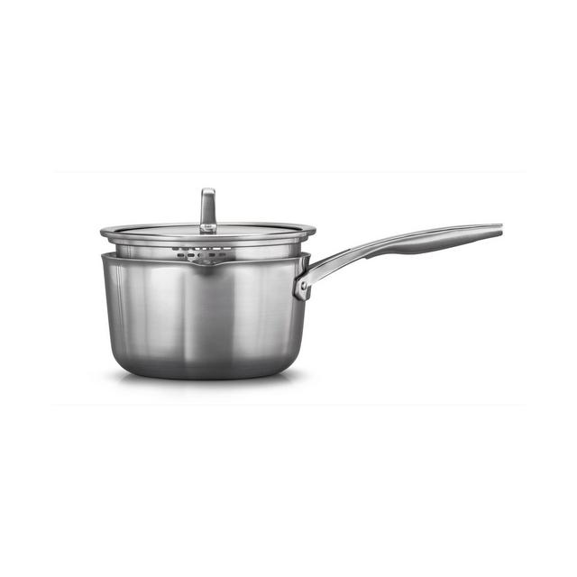 Calphalon Premier Stainless Steel 3.5-Qt. Saucepan with Pour & Strain Lid