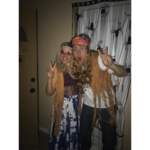 Just a couple of hippies at Halloween.