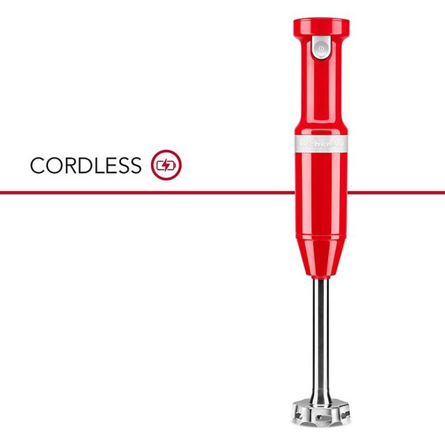 KitchenAid KHBBV53PA Cordless Hand Blender, 8 inch, Passion Red