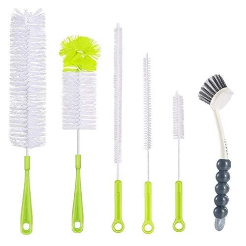 6Pcs Bottle Cleaning Brush Set-Long Handle Water Bottle Cleaner Brush for Washing Wine Decanter,Beer bottle,Baby Bottles,Include Sports Water Bottles|Straw Cleaner Brush|Kettle Spout|Lid Brush|Thermos