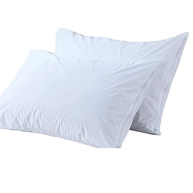 2 Pack Waterproof Pillow Protectors King 20x36 Inches Life Time Replacement Smooth Zipper Premium Encasement Covers Quiet Cases Set White 100% Liquid Protection