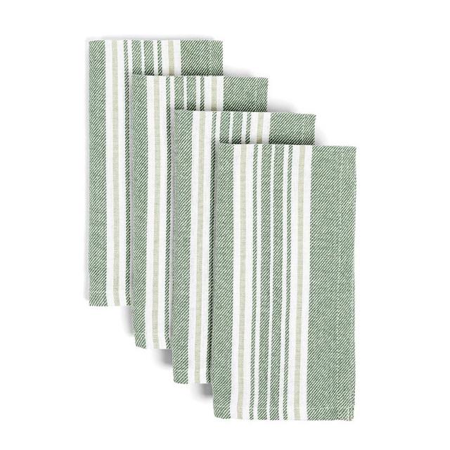 over&back Woven Striped Cloth Napkins - Washable Napkins Set for Mixing, Matching, and Creating a Custom Home Decor Tablescape - Green
