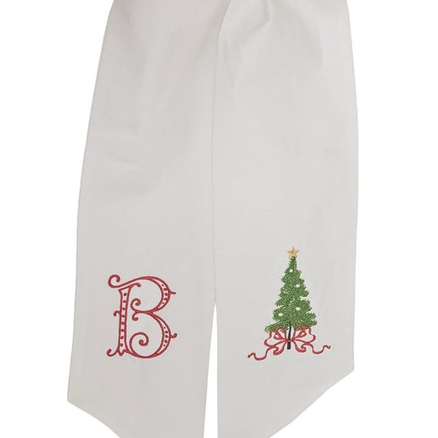 Monogram Wreath Sash, Christmas Wreath Sash, Christmas Tree Sash, Front Door Decor, Custom Monogram Door Decor (Christmas Tree with Bow)