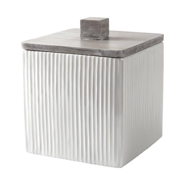 Hotelier Cotton Ball Jar Gray/White - Allure Home Creations
