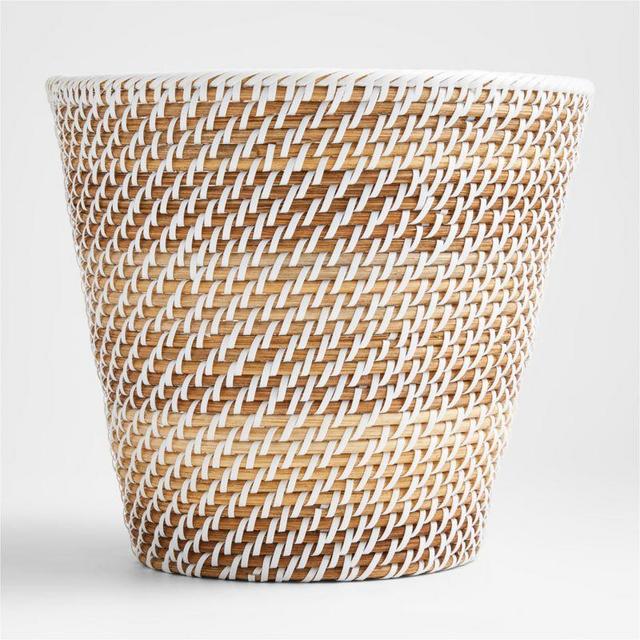 Sedona White Tapered Waste Basket/Trash Can, white