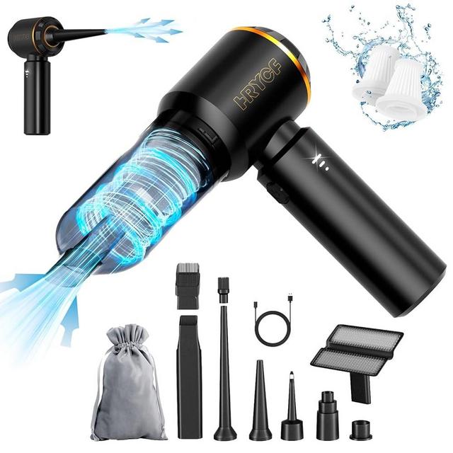 HRYCF Handheld Vacuum,Car Vacuum Cleaner,4-in-1 20000PA High Power Portable Rechargeable Vacuum Cleaner with Brushless Motor, Small Handheld Vacuum & Air Blower & Pump-Black