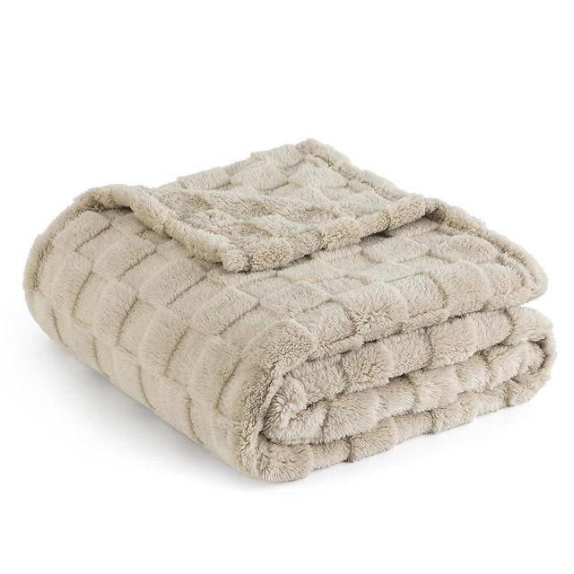 Bedsure Light Brown Fleece Blanket for Couch - Super Soft Cozy Throw Blankets for Women, Cute Small Throws for Girls, 50x70 Inches