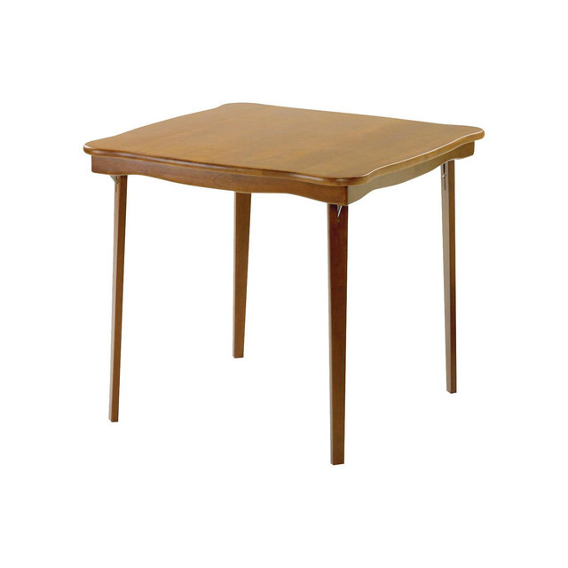Scalloped Edge Folding Card Table Fruitwood - Stakmore