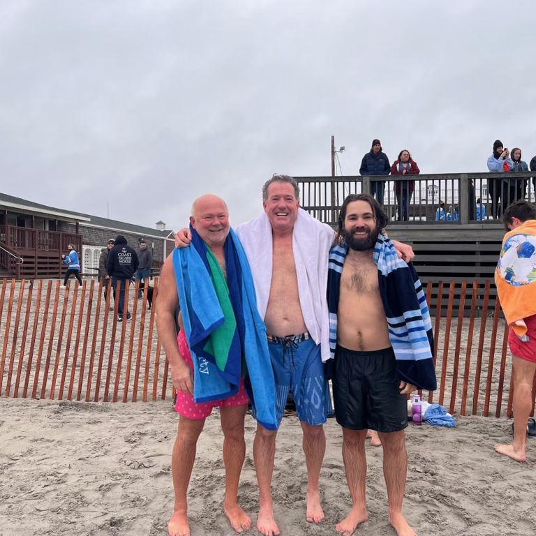 George, Joe and Alex Polar Plunge Narragansett Beach, RI January 2022