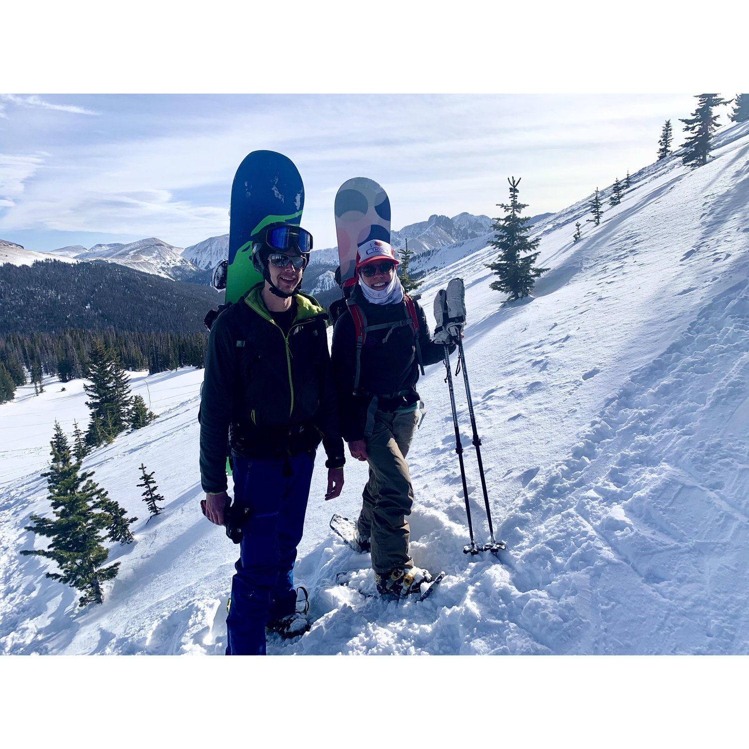 Learning about avalanche safety and taking turns in the backcountry up Cameron Pass.